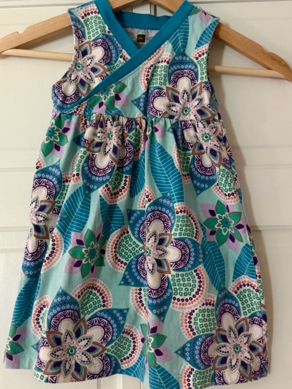 Tea Collection Teal and Purple Floral Kids Dress- Floral 3T Sundress Spring